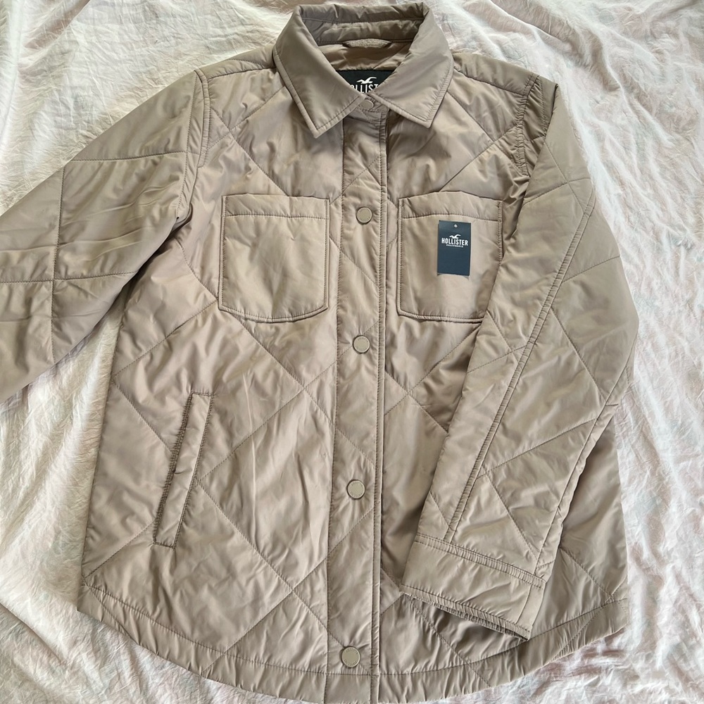 Hollister Tan Quilted Jacket